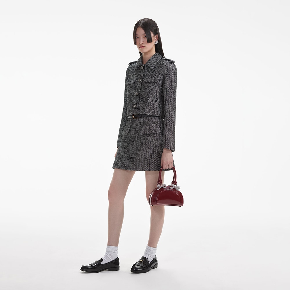 Metallic Boucle Jacket - Black