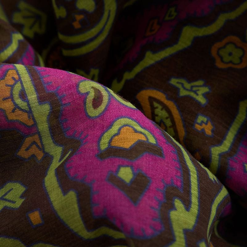 Scarf Foulard Chic Twist - Brown Paisley