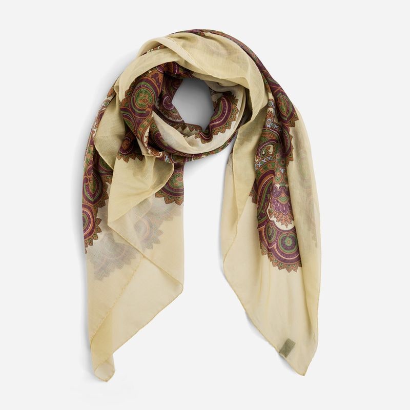Scarf Foulard Chic Twist - Beige Paisley