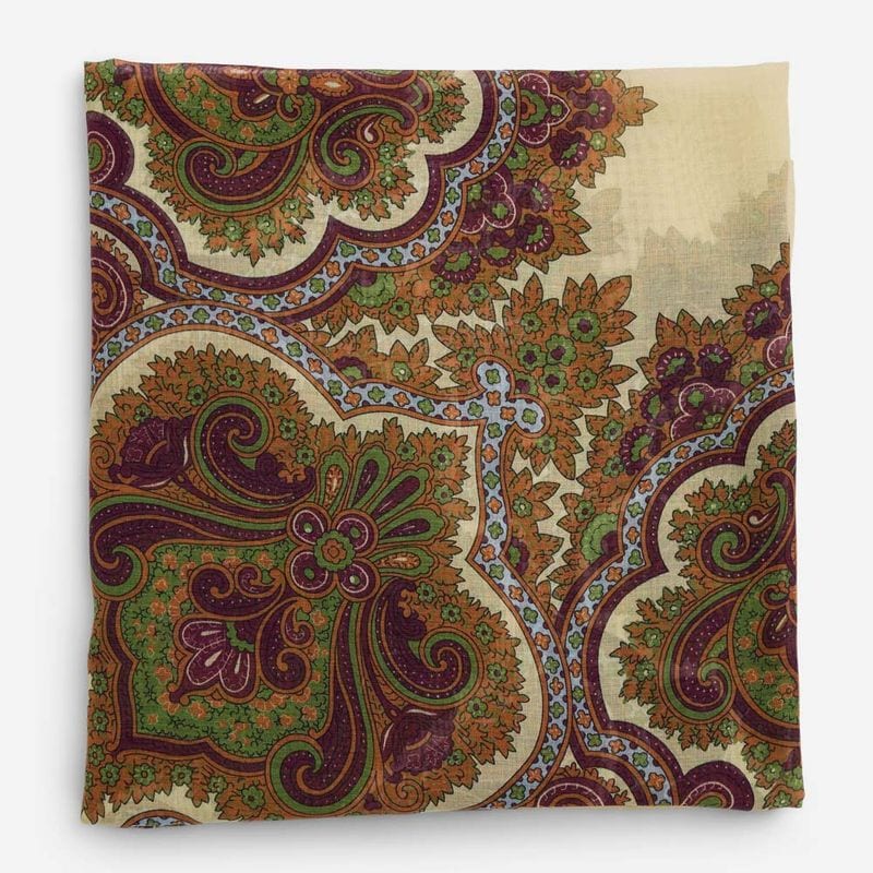 Scarf Foulard Chic Twist - Beige Paisley