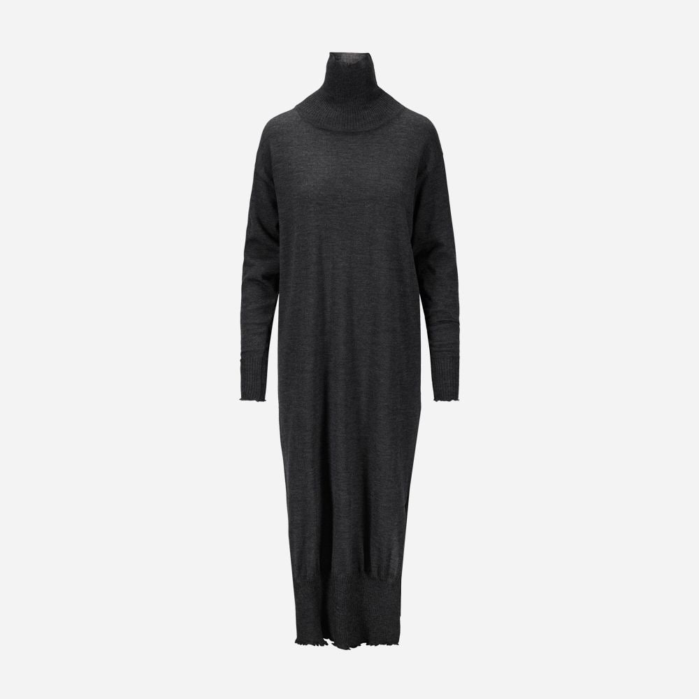 Mali Turtle Neck Dress - Charcoal