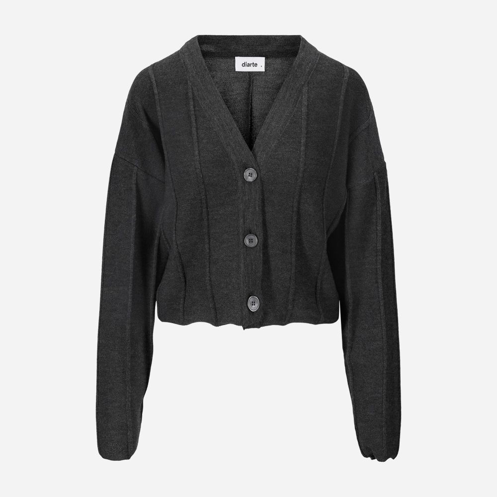 Tora Merino Cardigan - Charcoal