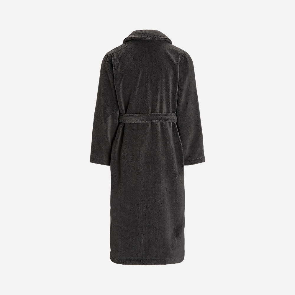 Shawl-Collar Terry Robe - Grey