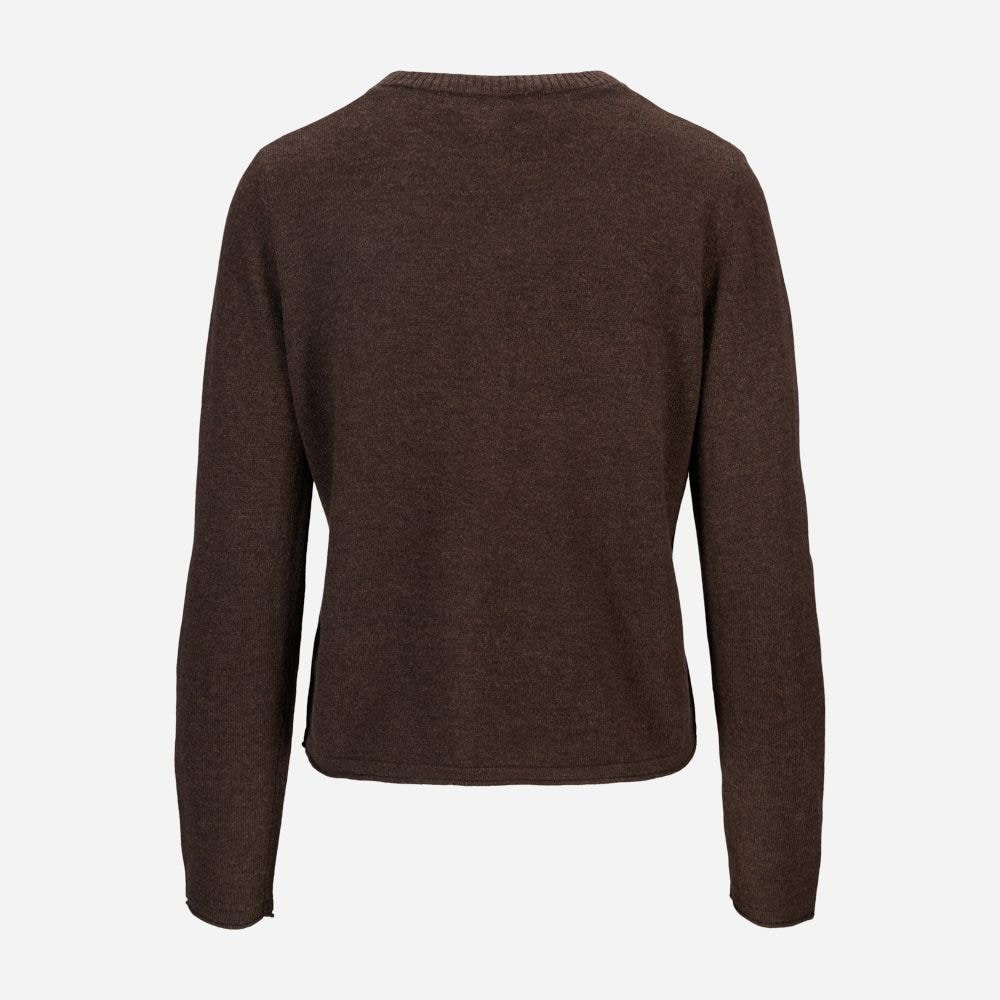 Clara Cardigan Cashmere Blend - Dark Brown Melange