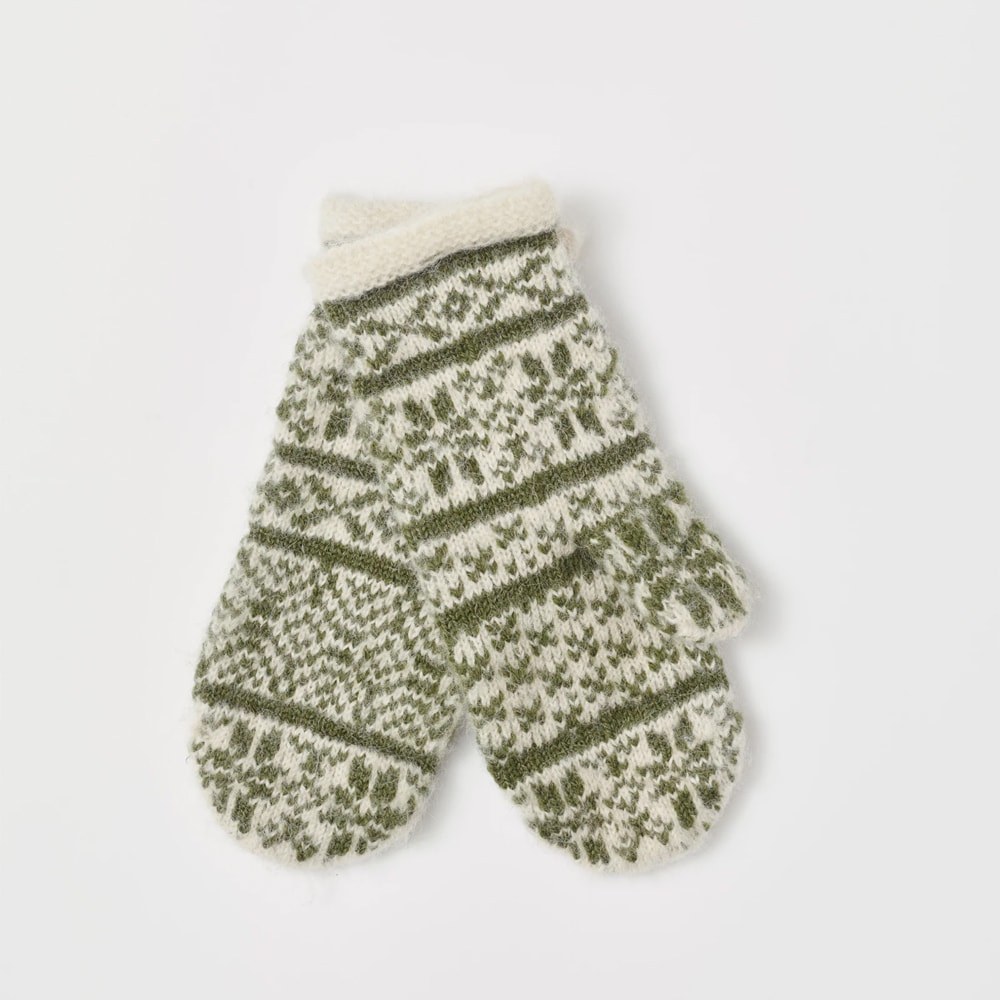 O.A.D. Mittens - White & Green