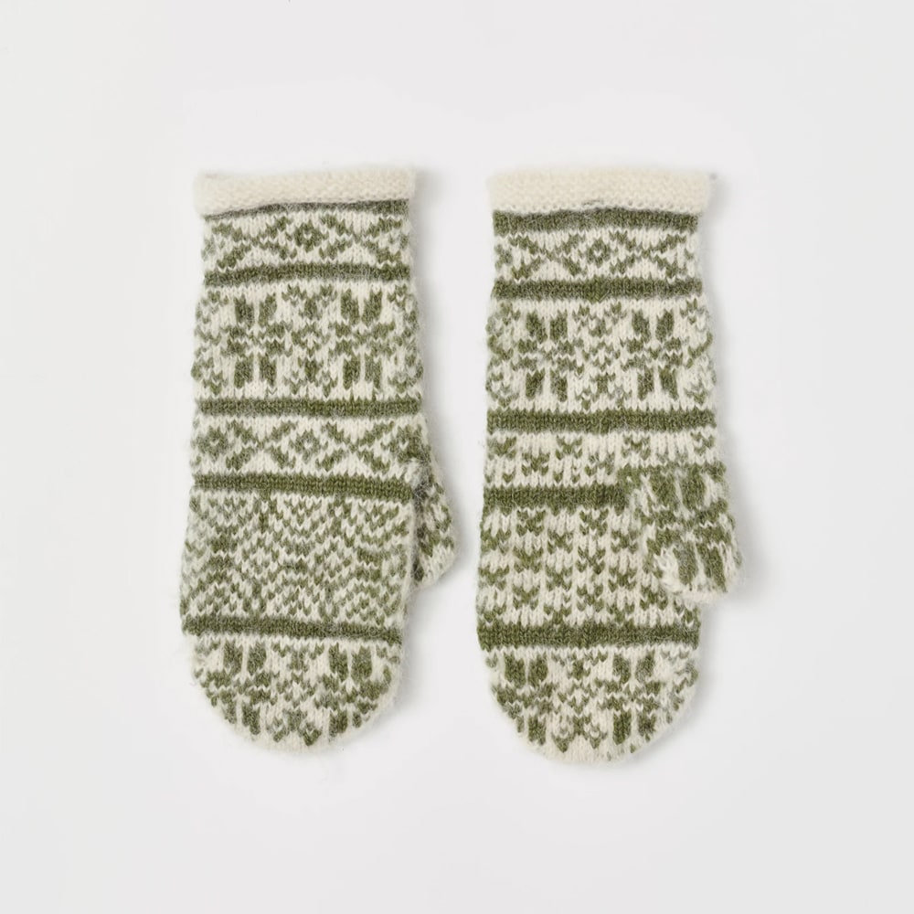 O.A.D. Mittens - White & Green
