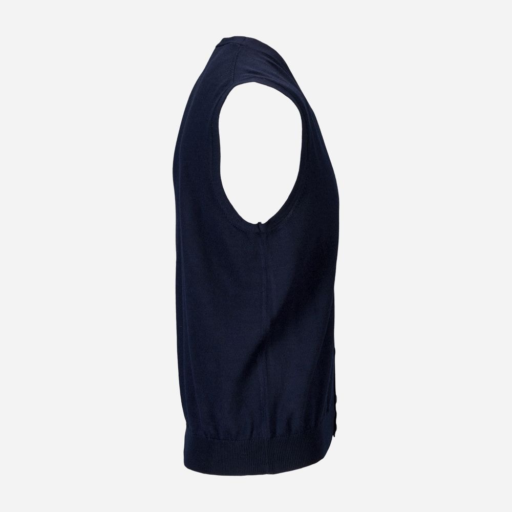 Sleeveless Cardigan Vest - Dark Navy
