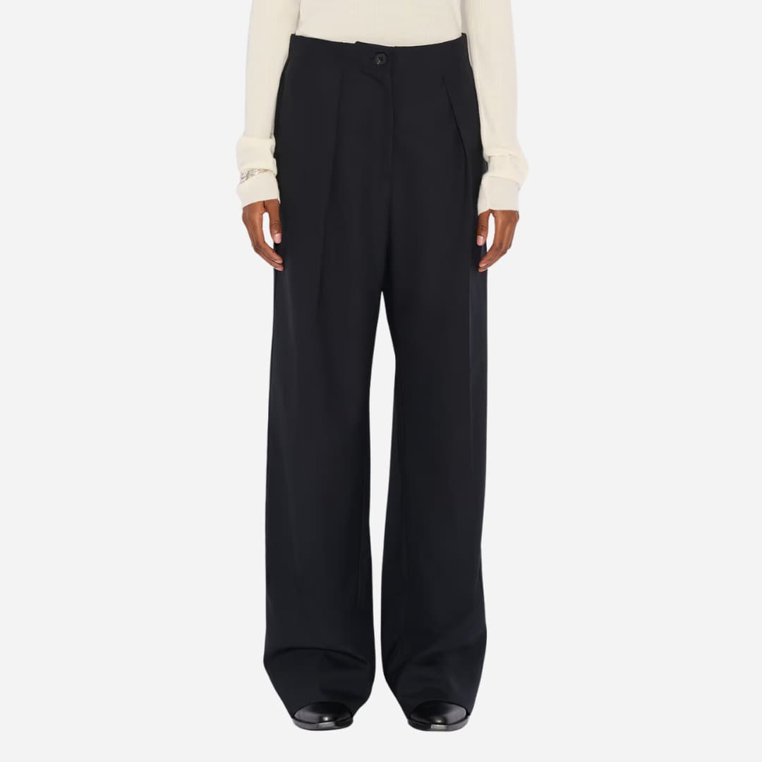 Cyra Pleat Trouser - Black
