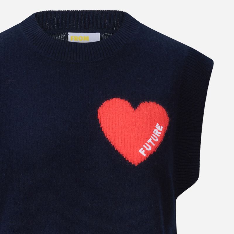 Heart Vest - Navy