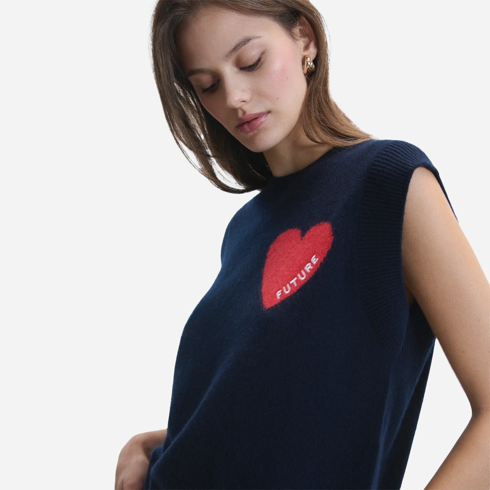 Heart Vest - Navy