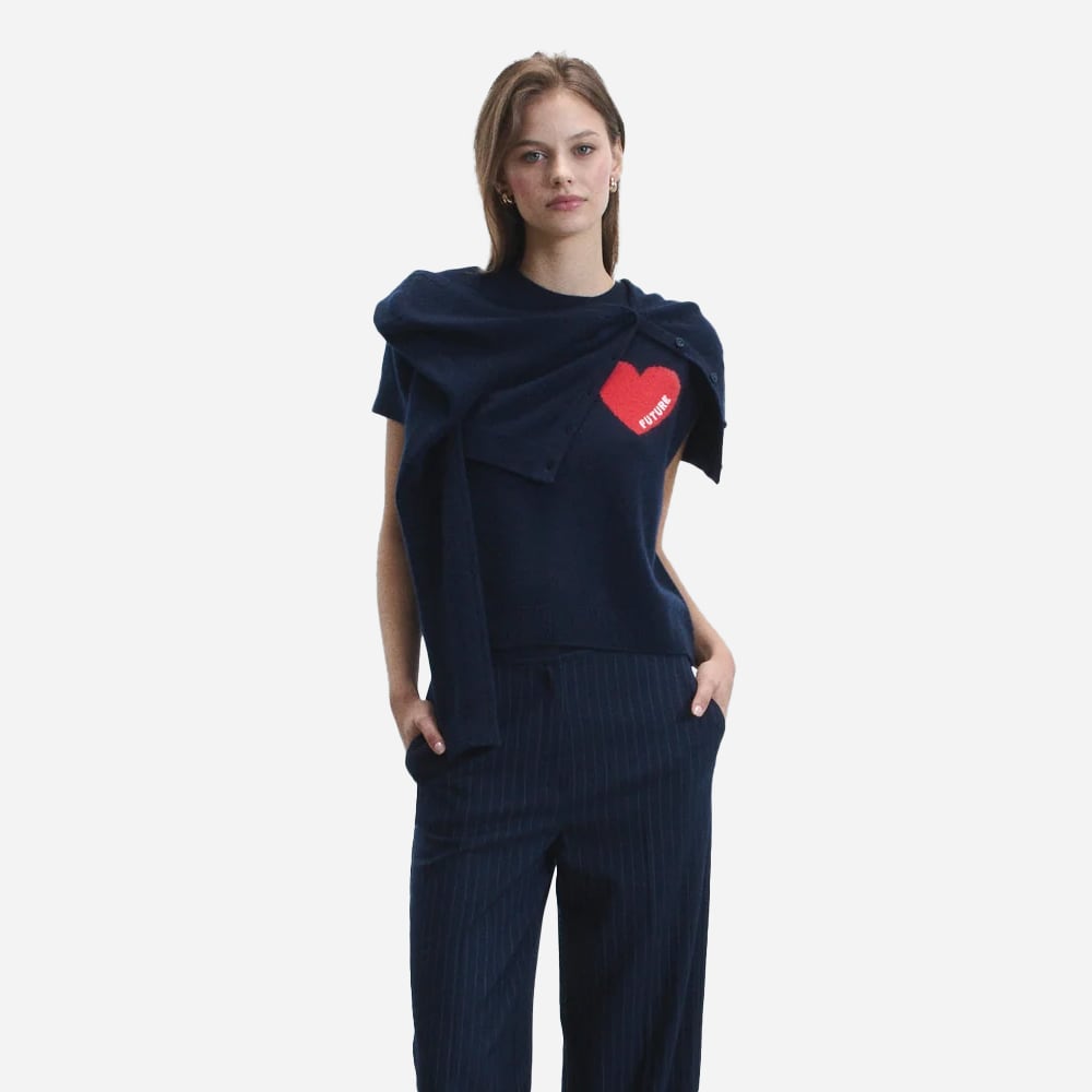 Heart Vest - Navy