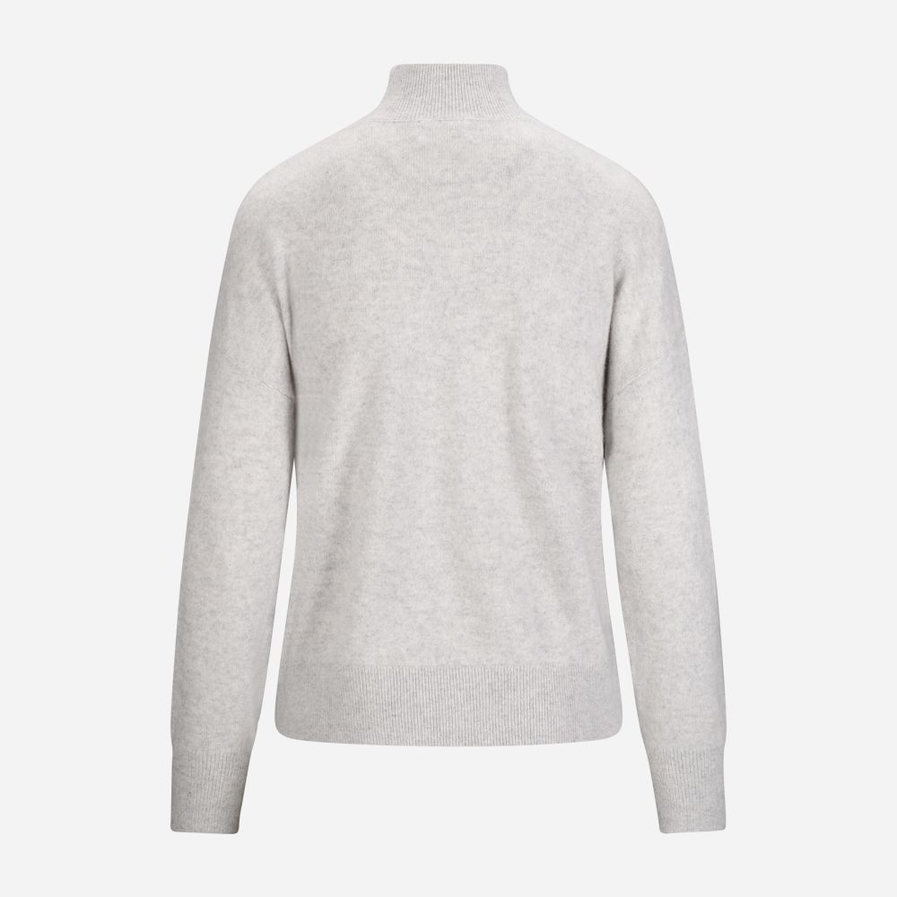 Heart Turtle Neck Sweater - Gris Chine Clair