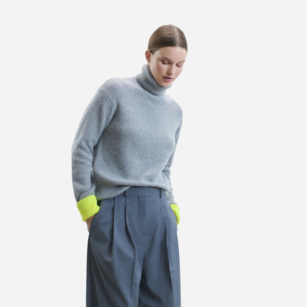 Turtle Neck Sweater - Gris Chine Fonce F