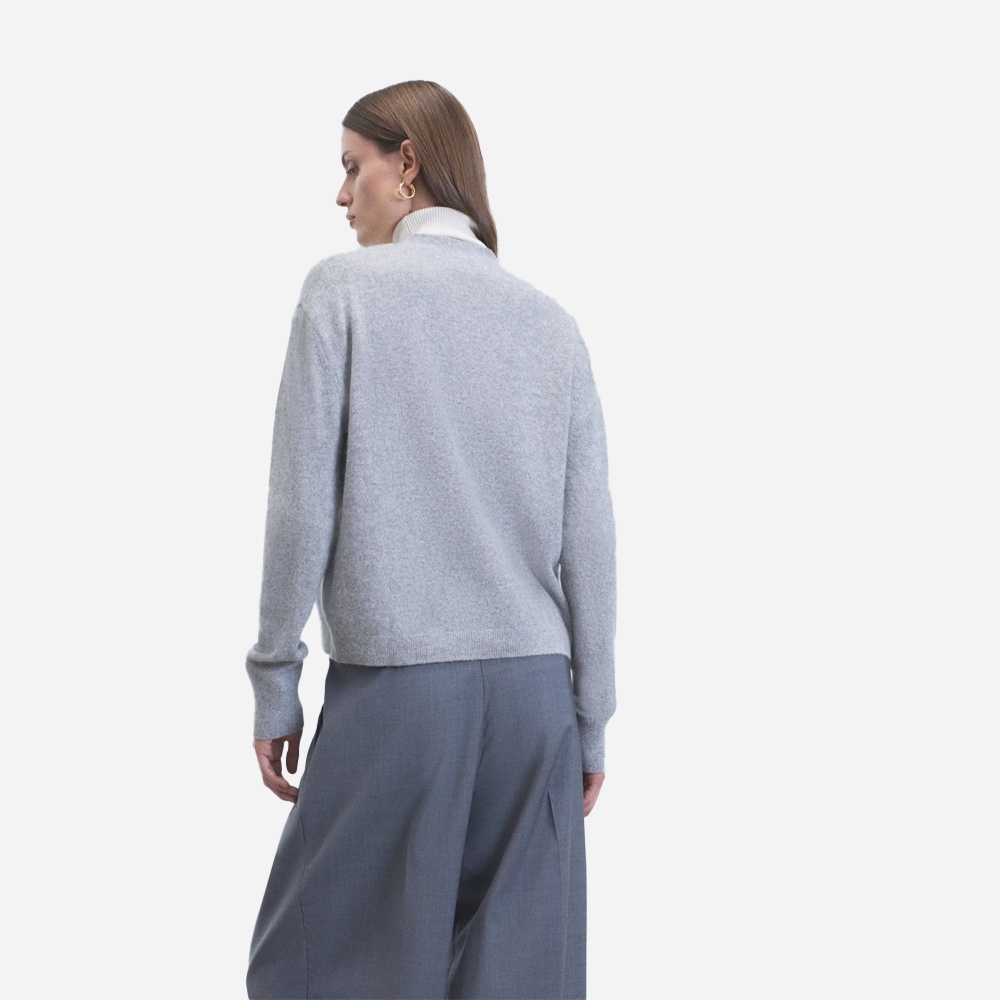 Heart Cardigan Sweater - Gris Chine Fonce F