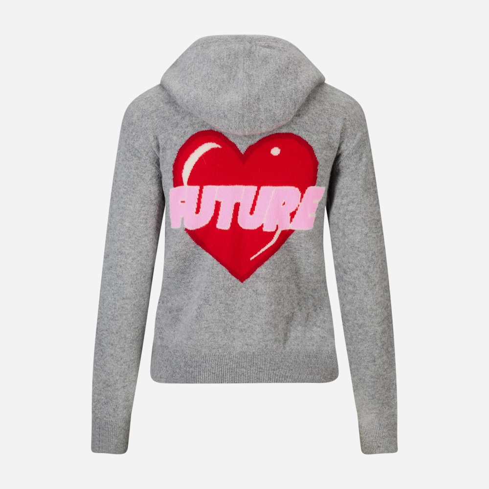 Heart Hoodie Sweater - Gris Chine Fonce F
