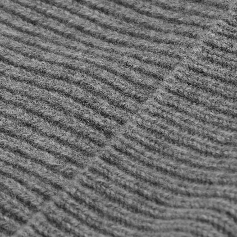 Rib Knit Cashmere Beanie Hat - Grey