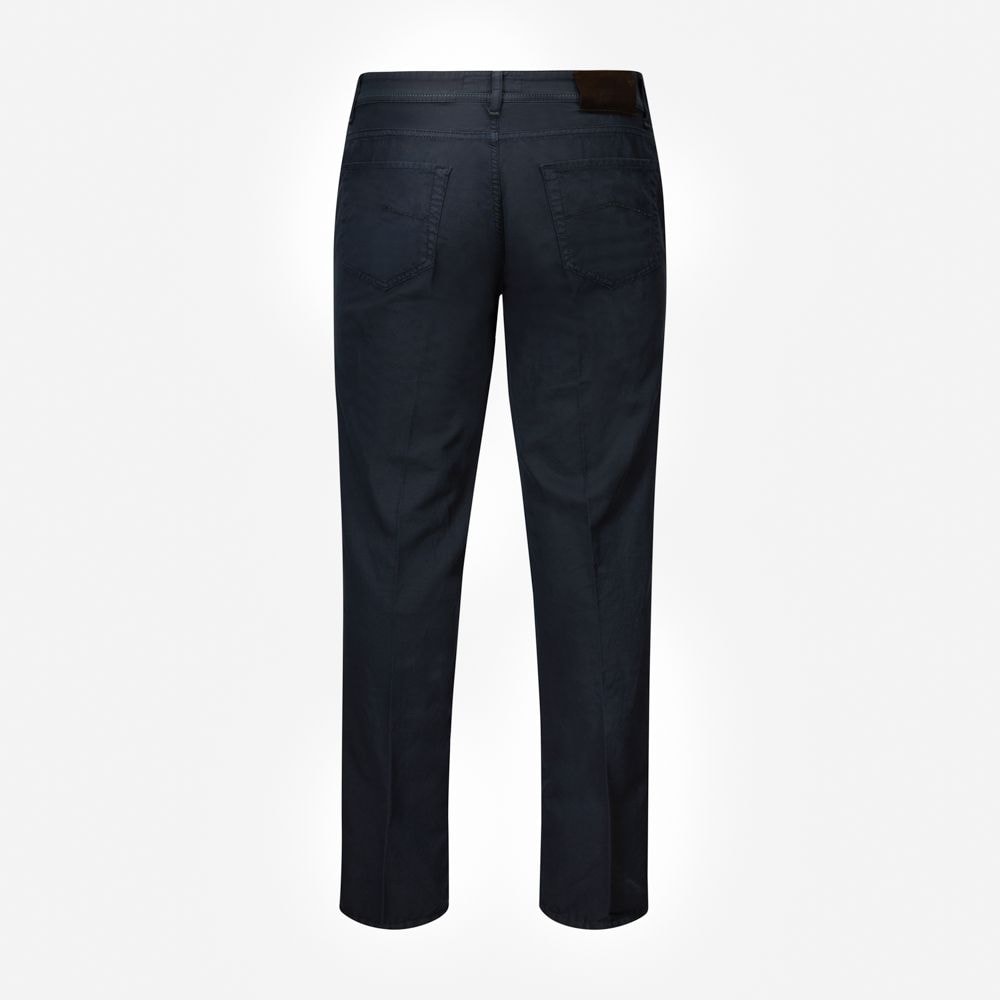 Cotton-Linen Chinos - Navy