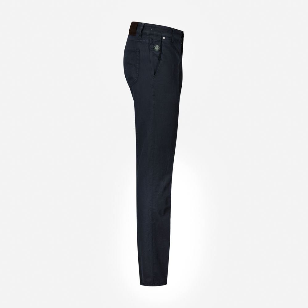 Cotton-Linen Chinos - Navy