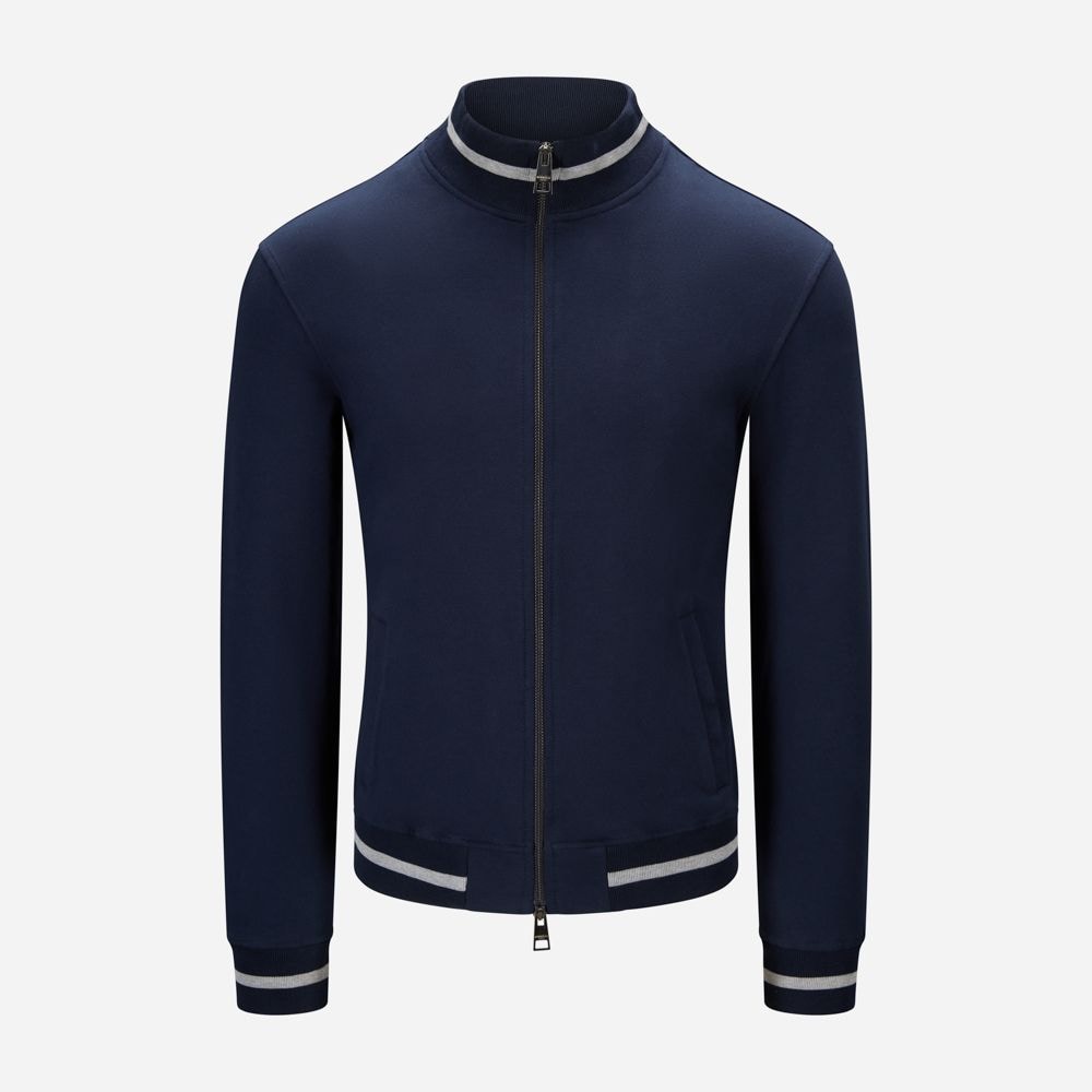 Jersey Bomber Zip - Navy