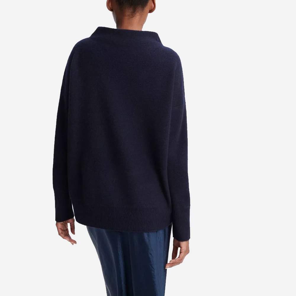 Plush Cashmere Funnel Neck Sweater - Coastal