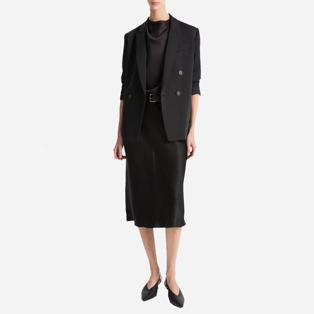 Satin Slip Skirt - Black