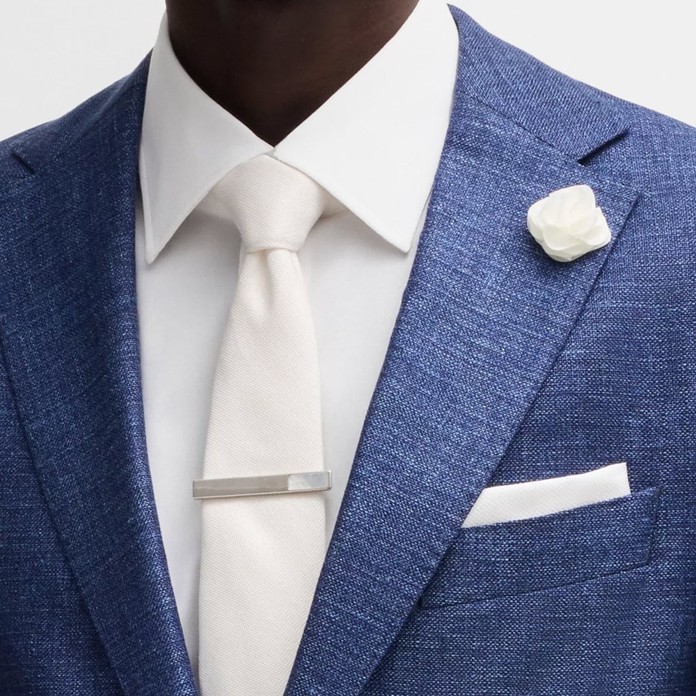 Micro Patterned Blazer - Dark Blue