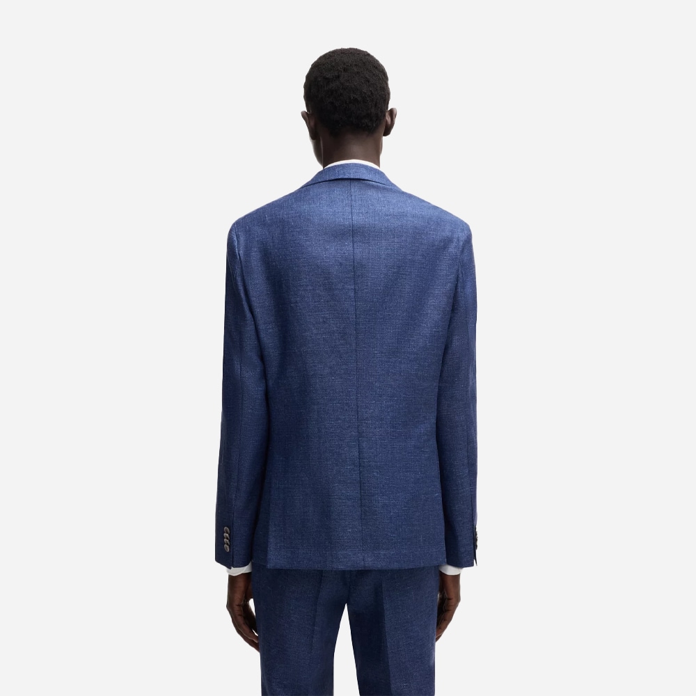 Micro Patterned Blazer - Dark Blue