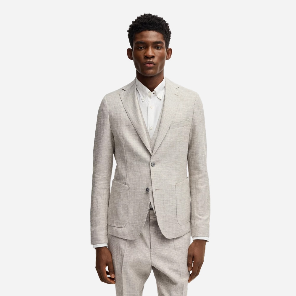 Micro Patterned Blazer -  Ligth Beige
