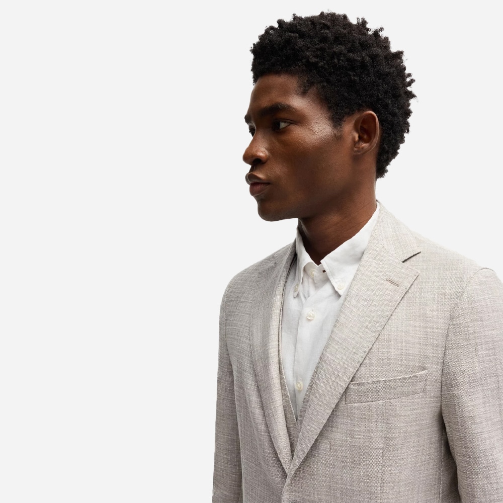 Micro Patterned Blazer -  Ligth Beige