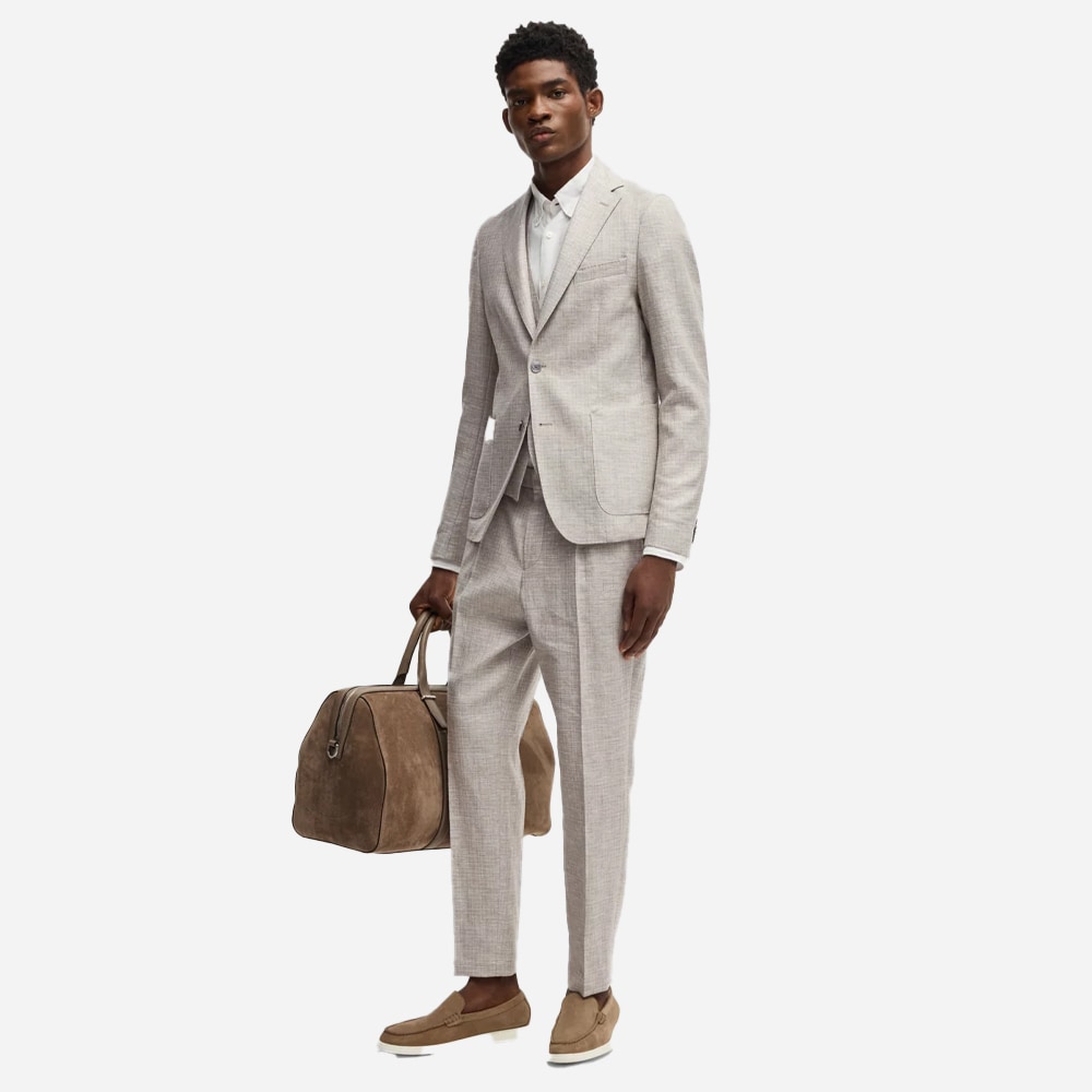 Micro Patterned Blazer -  Ligth Beige