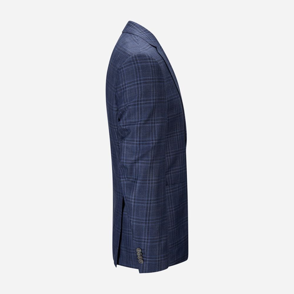 Wool-Silk-Linen Blazer - Medium Blue