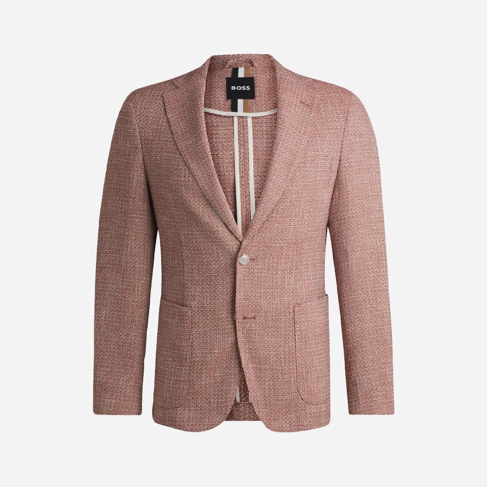 Micro-Patterned Stretch Blazer - Dark Orange