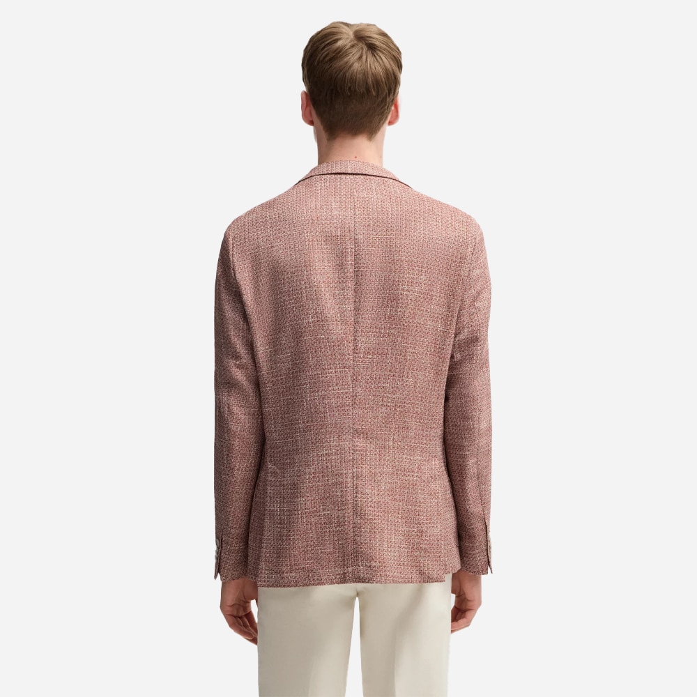 Micro-Patterned Stretch Blazer - Dark Orange