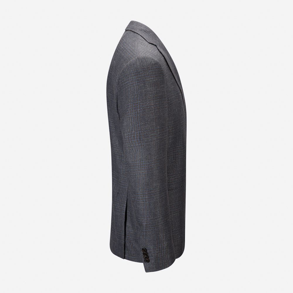 Jacket Wool Blend Check - Brown-Blue Melange