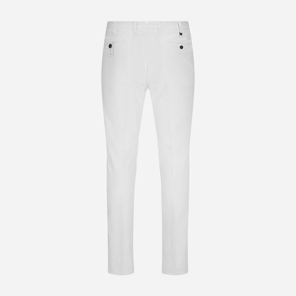 Cotton-Linen Chinos - Bianco