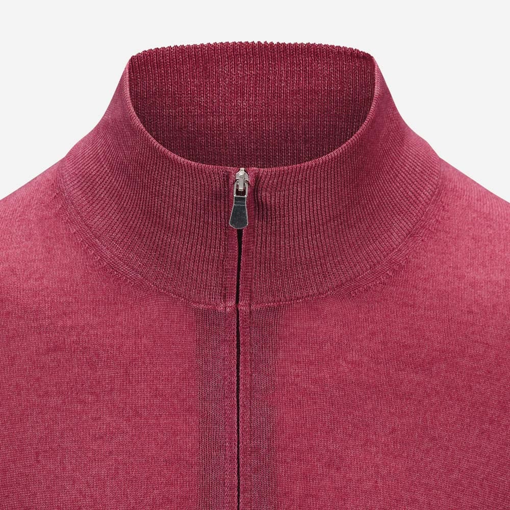 Half Zip Vintage Merino - Raspberry