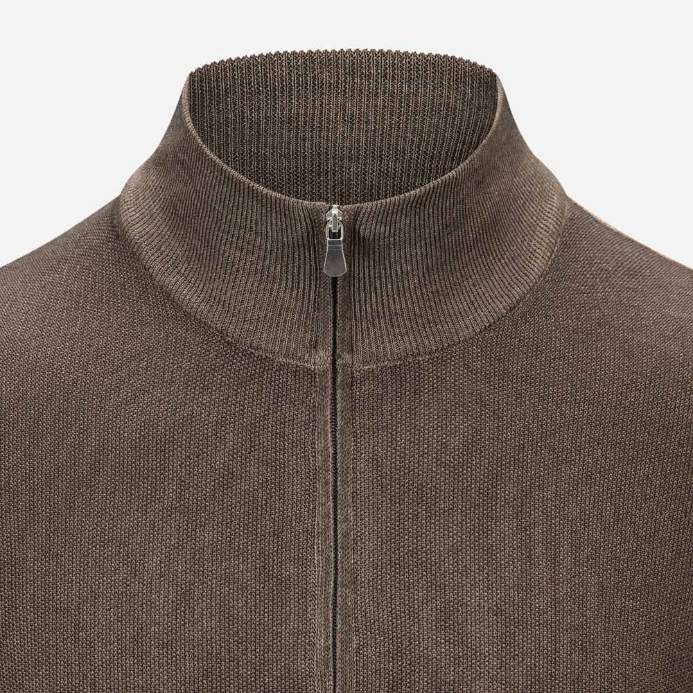 Full Zip Merino Jacket - Taupe