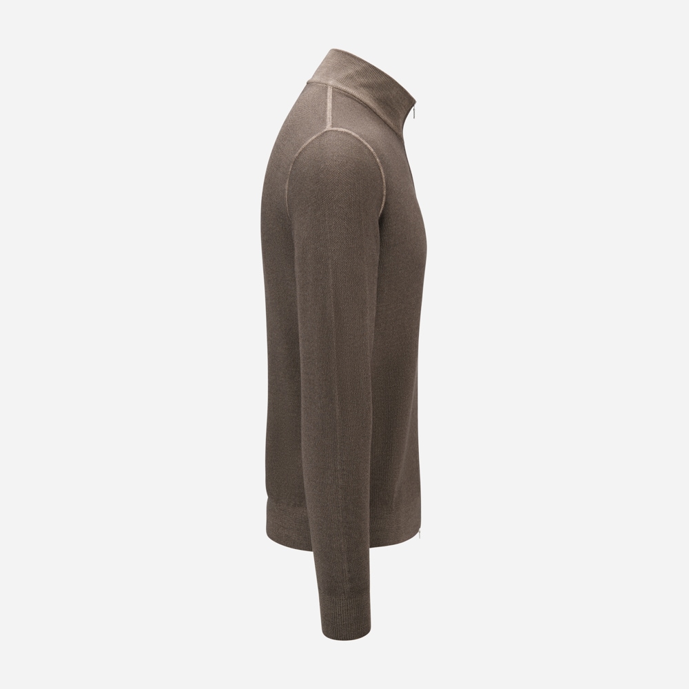 Full Zip Merino Jacket - Taupe