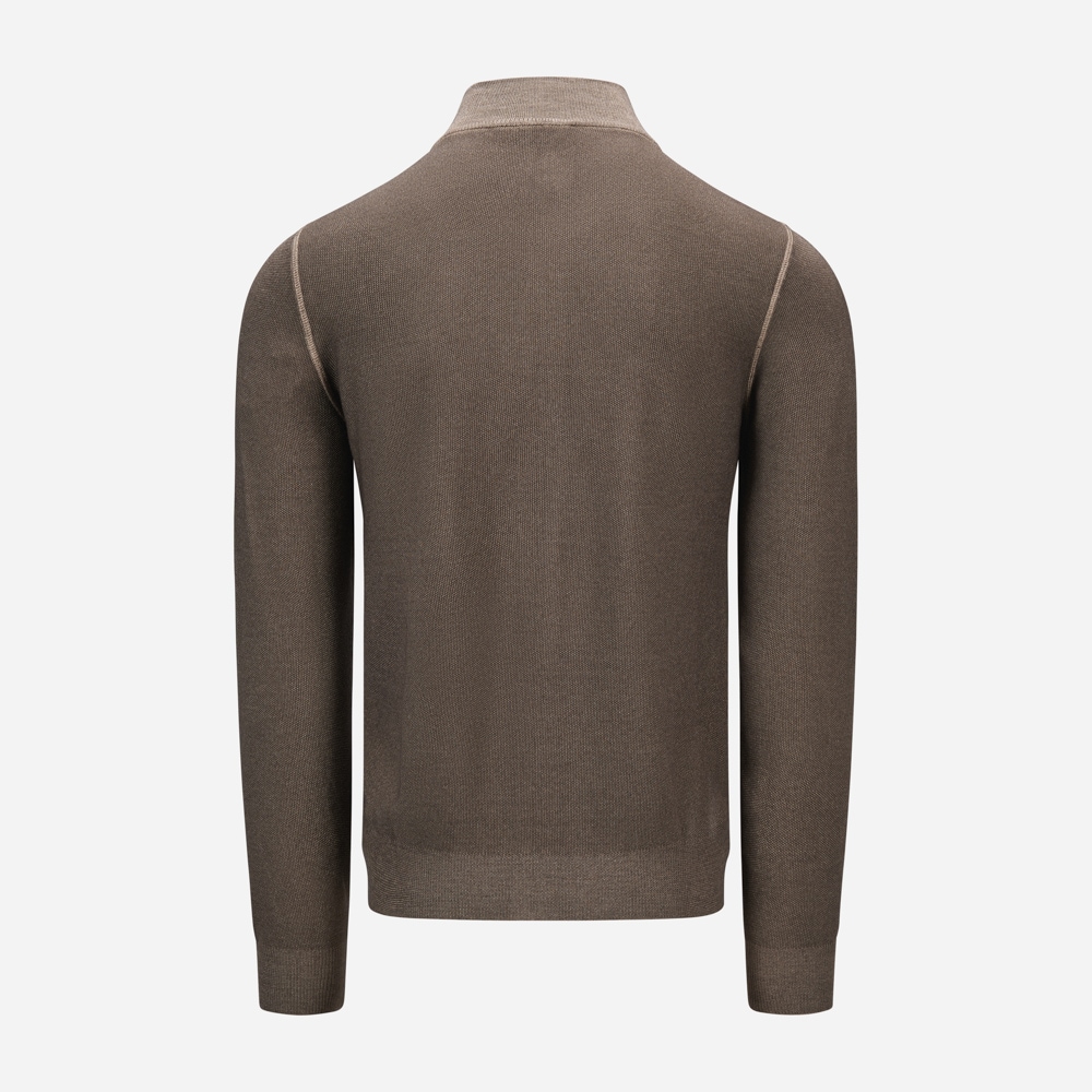 Full Zip Merino Jacket - Taupe