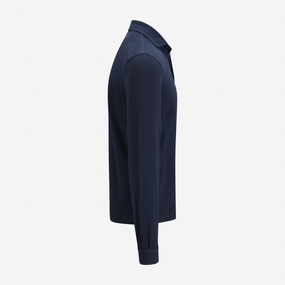 Pique Cotton Longsleeve - Navy