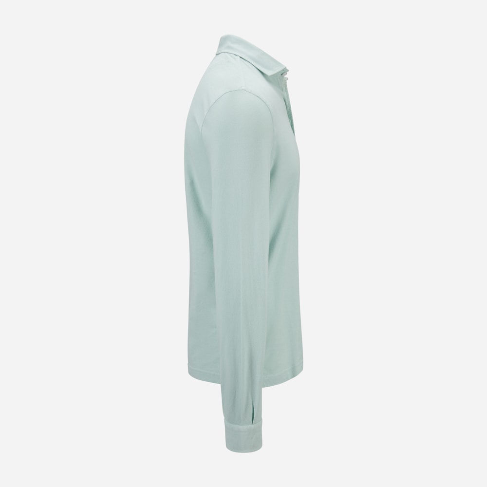 Pique Cotton Longsleeve - Aqua