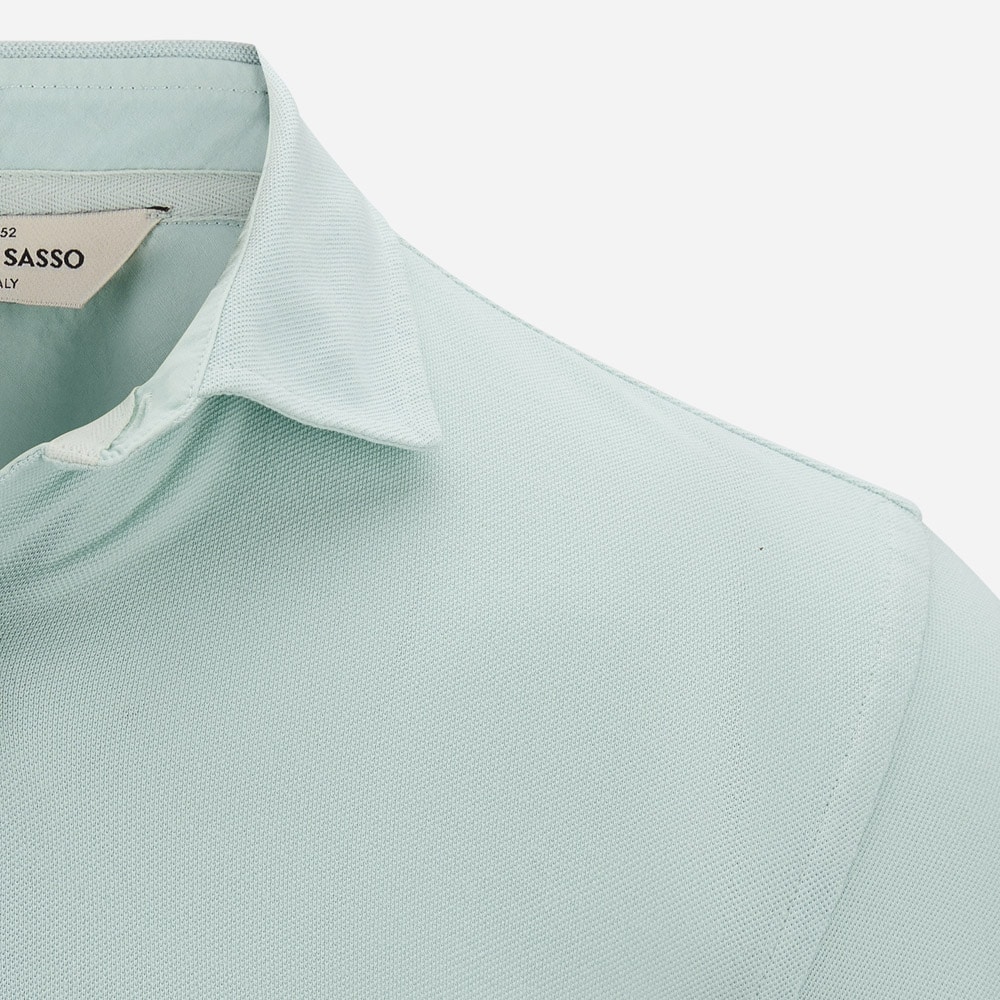 Pique Cotton Longsleeve - Aqua