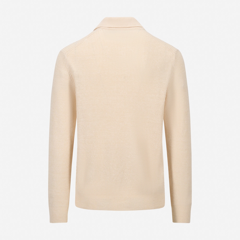 Skipper Collar Sweater Cotton-Linen - Panna