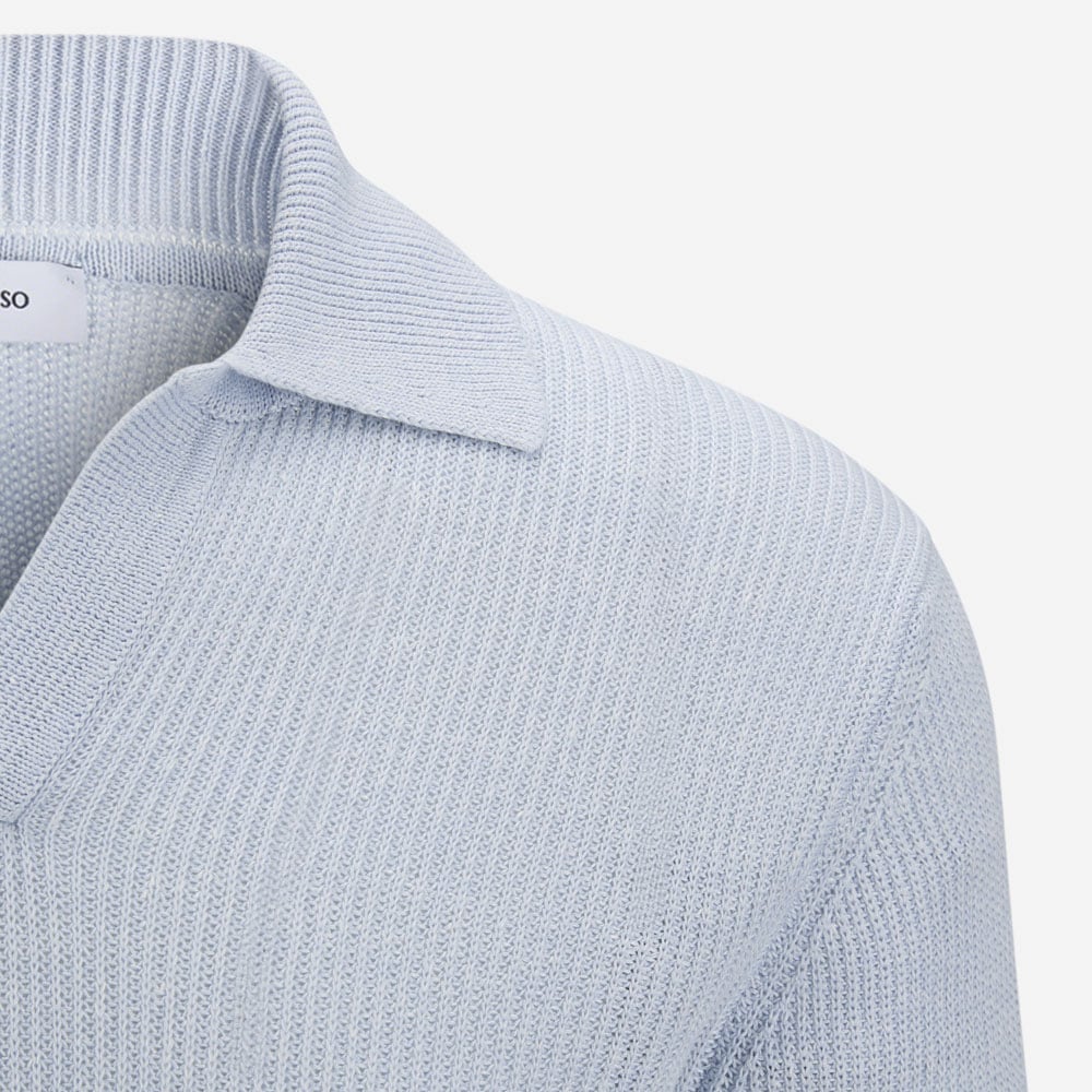 Skipper Collar Sweater Cotton-Linen - Ligth Blue