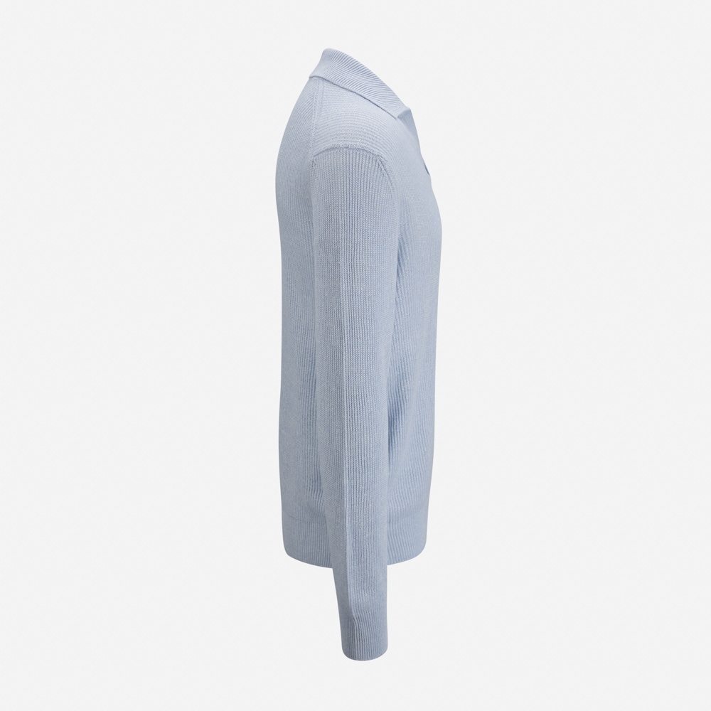 Skipper Collar Sweater Cotton-Linen - Ligth Blue