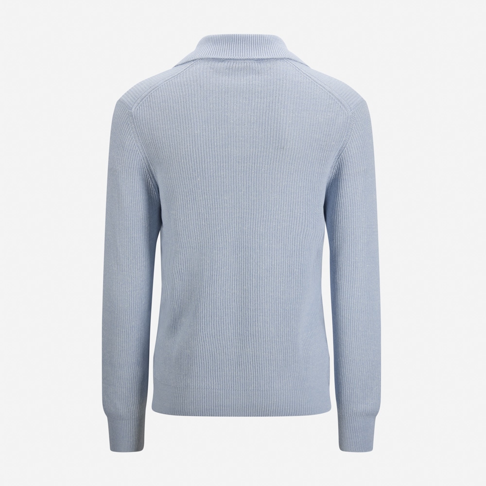 Skipper Collar Sweater Cotton-Linen - Ligth Blue