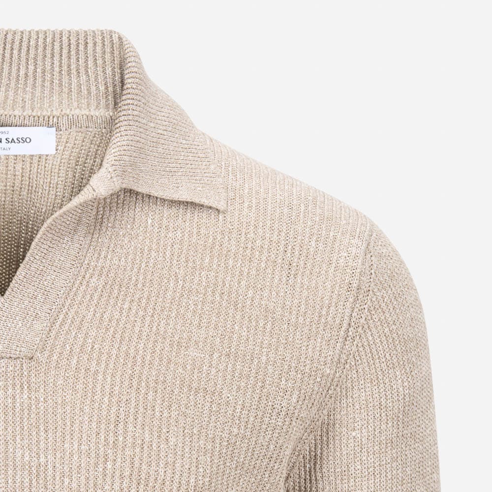 Skipper Collar Sweater Cotton-Linen - Taupe