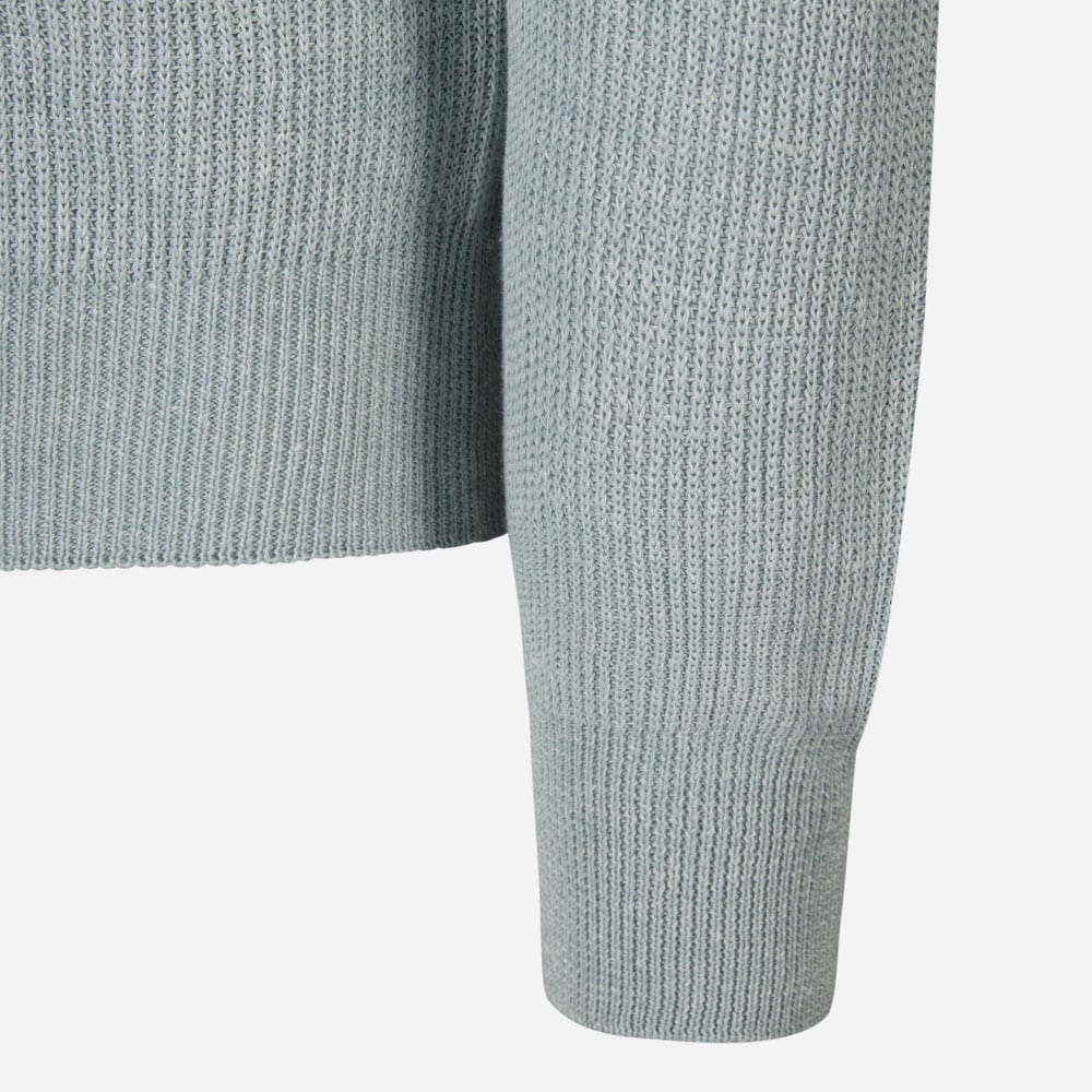 Skipper Collar Sweater Cotton-Linen - Aqua