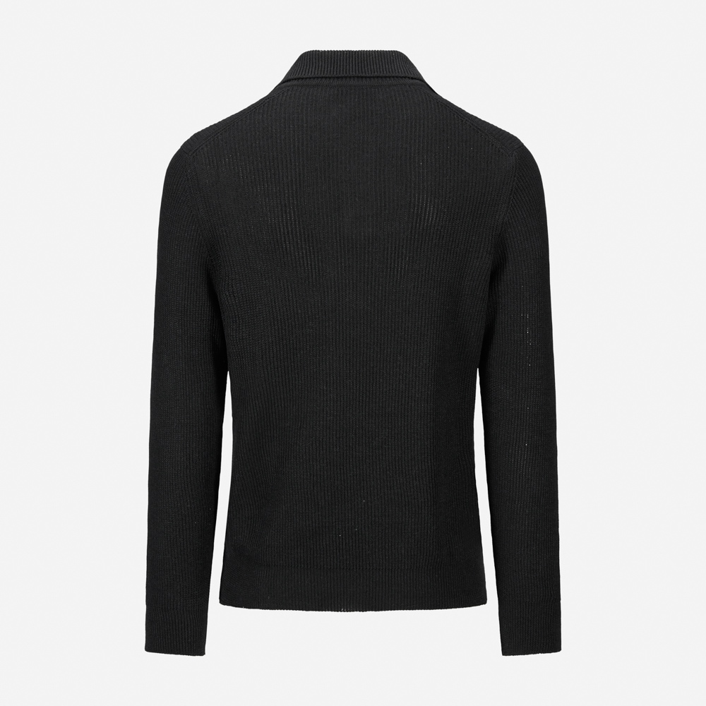 Skipper Collar Sweater Cotton-Linen - Black