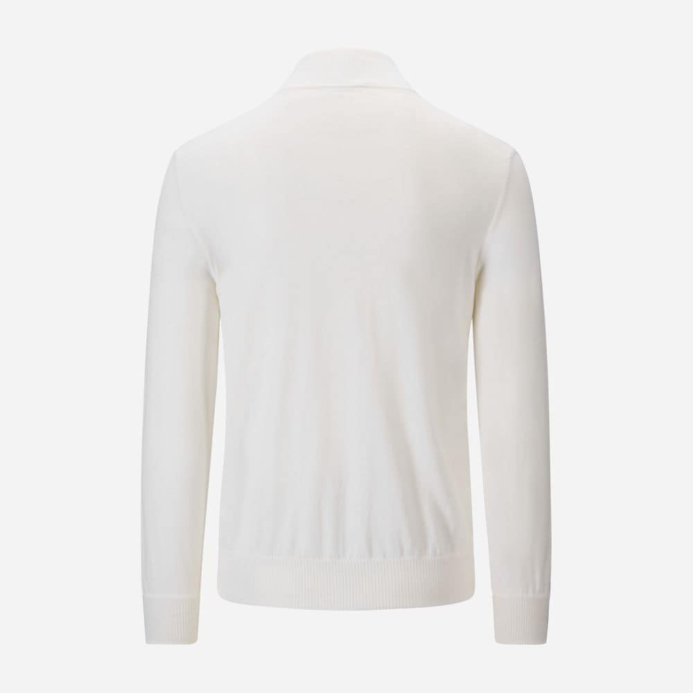 Bomber Jacket Zip Cotton-Cashmere - White